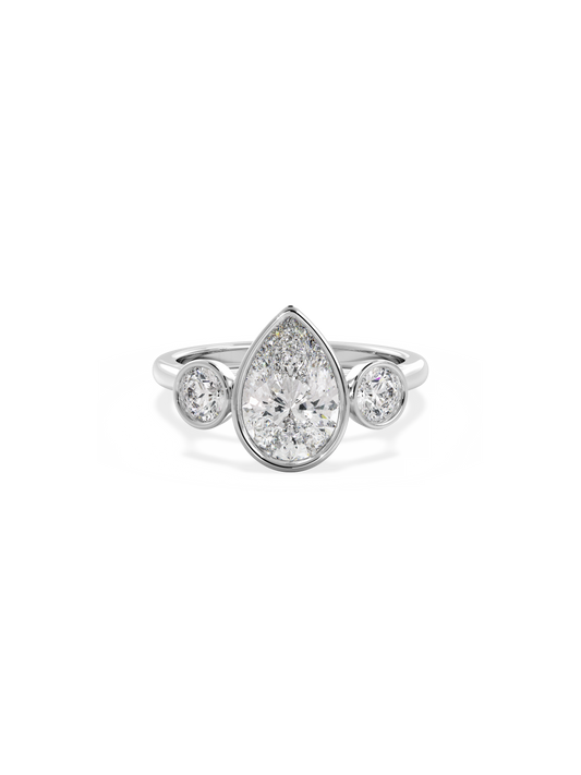 2 CT Round Three Stones Lab Grown Diamond Engagement Ring