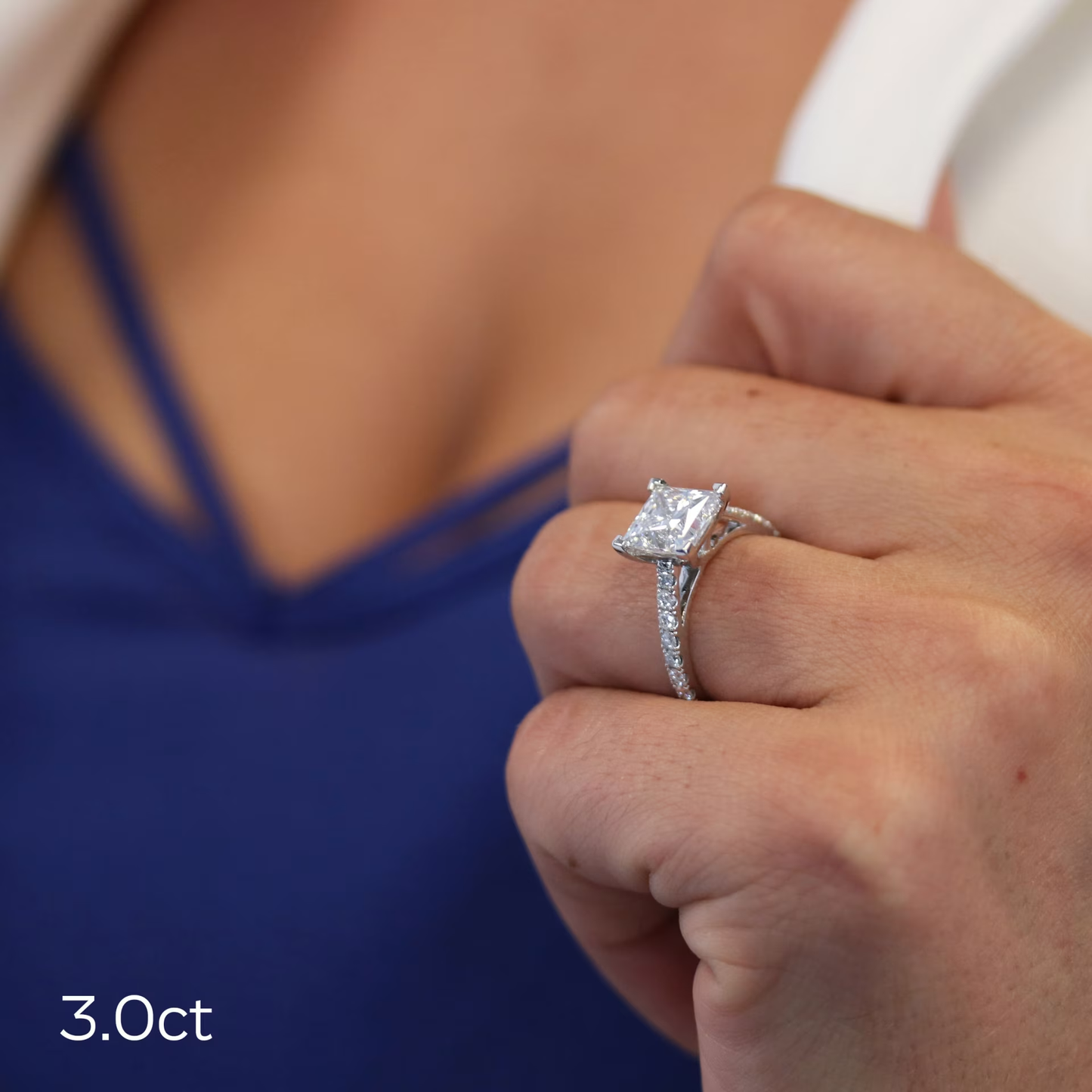Marquise Cut Cluster Styled Lab Grown Diamond Engagement Ring