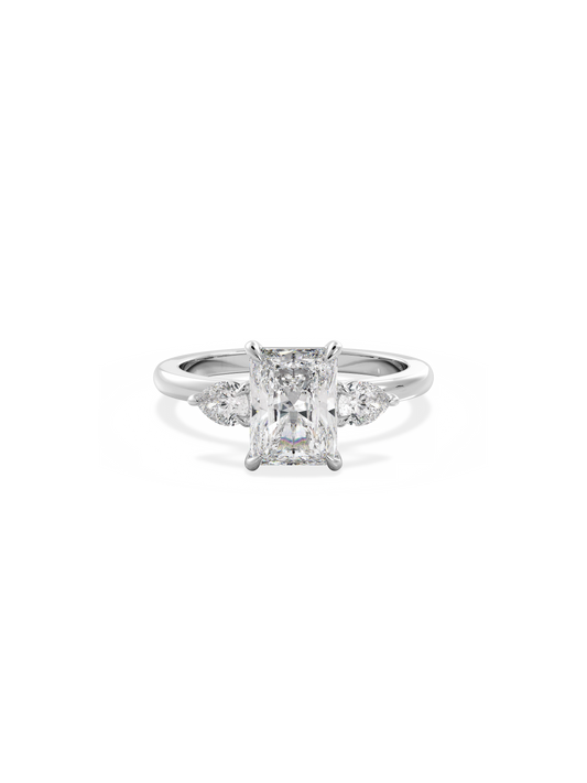 2 CT Round Three Stones Lab Grown Diamond Engagement Ring