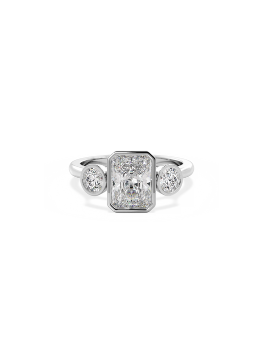 2 CT Round Three Stones Lab Grown Diamond Engagement Ring