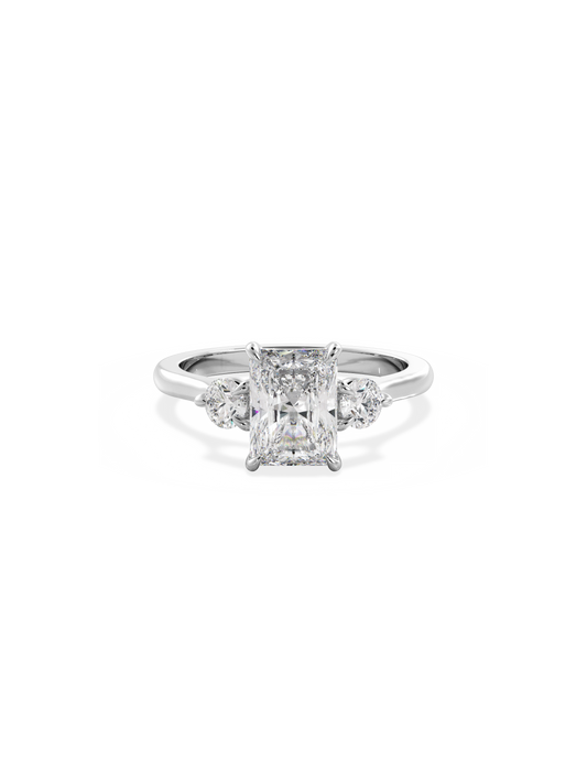 2 CT Round Three Stones Lab Grown Diamond Engagement Ring