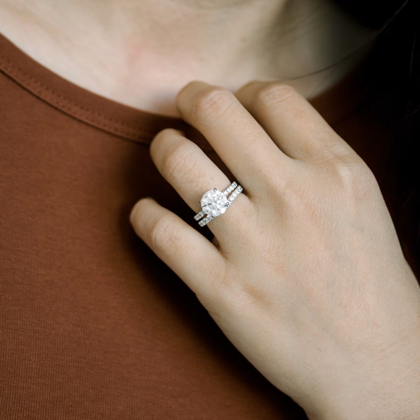 Marquise Cut Cluster Styled Lab Grown Diamond Engagement Ring