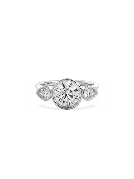 2 CT Round Three Stones Lab Grown Diamond Engagement Ring