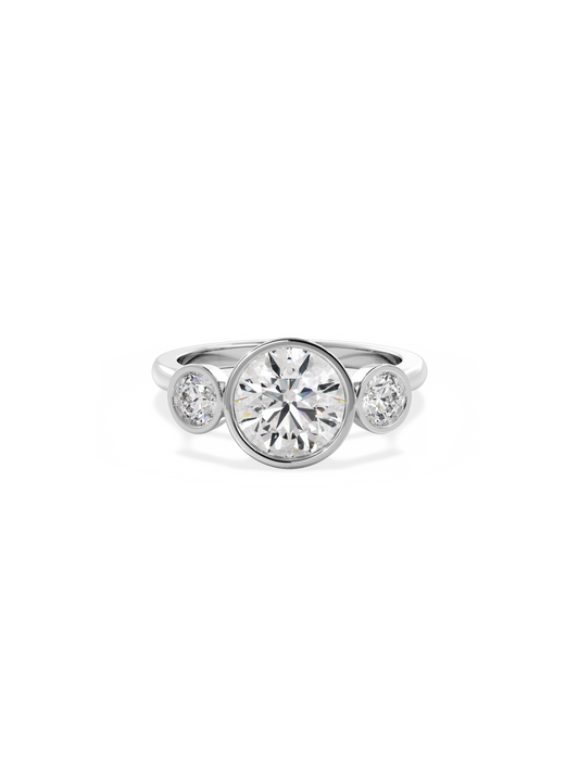 2 CT Round Three Stones Lab Grown Diamond Engagement Ring