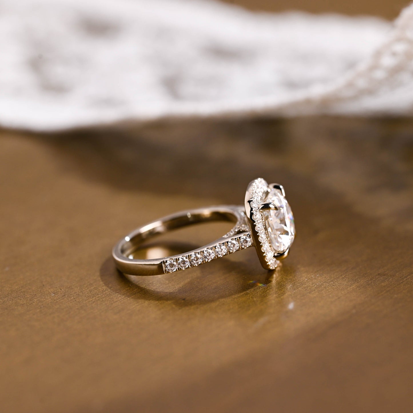 2 CT Round Three Stones Lab Grown Diamond Engagement Ring