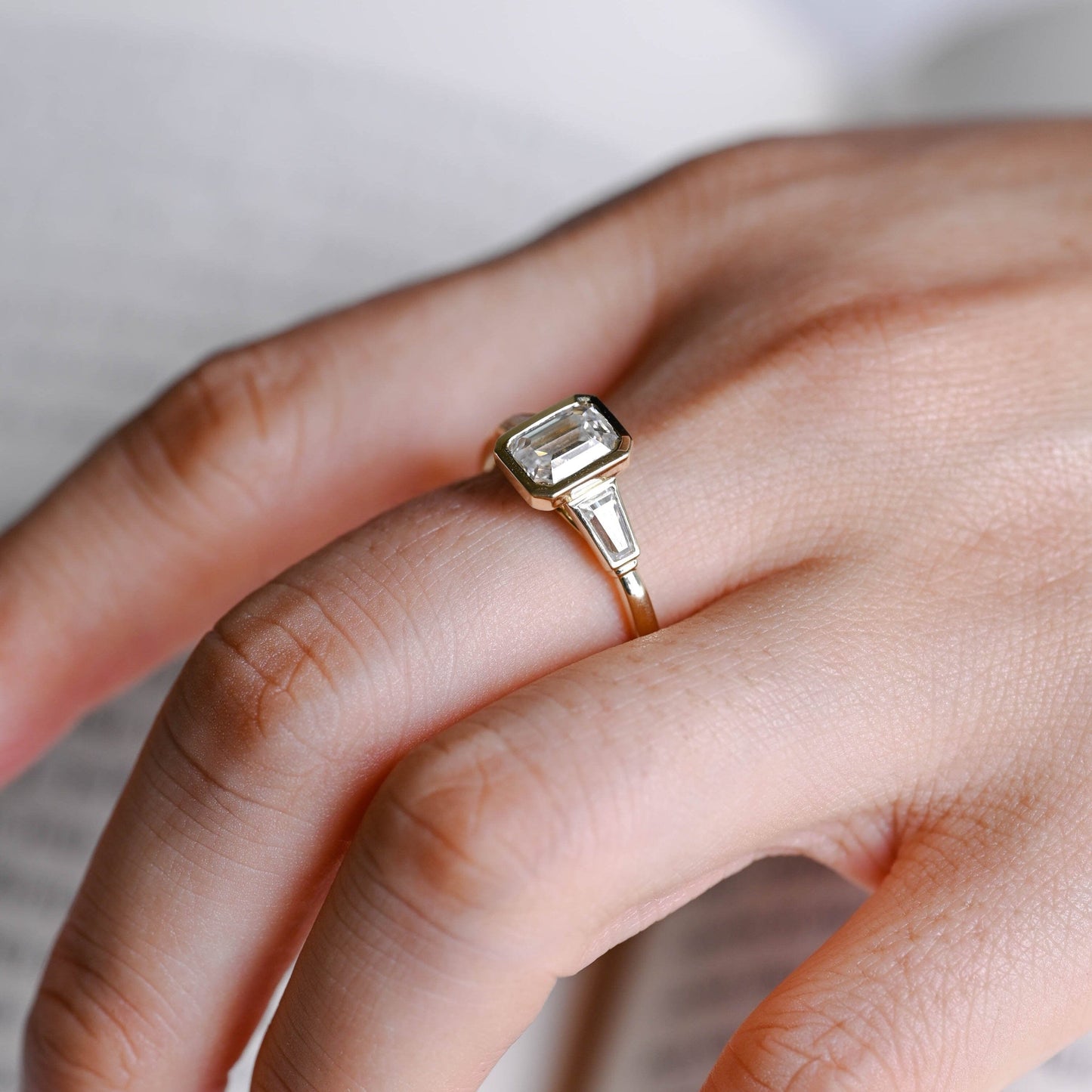 2 CT Round Three Stones Lab Grown Diamond Engagement Ring