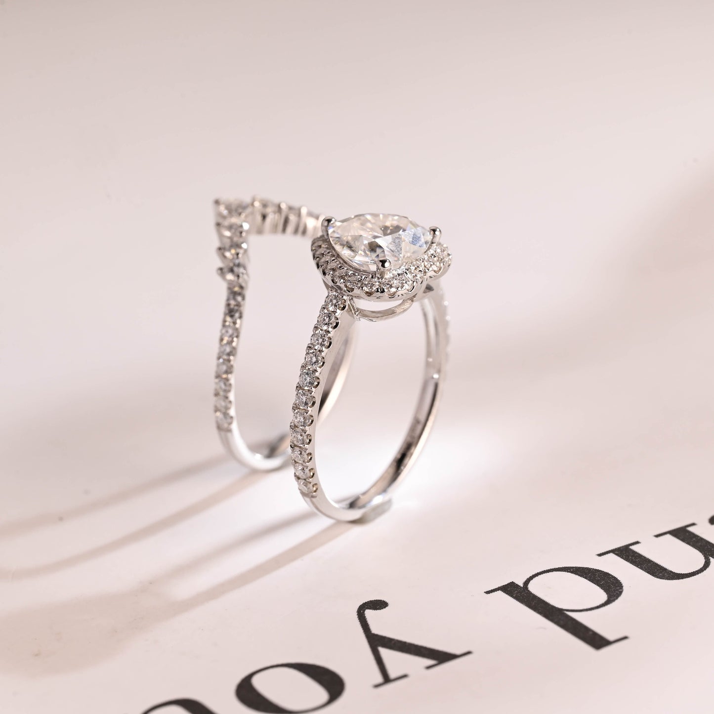 3.0 CT Round Pave Lab Grown Diamond Bridal Set