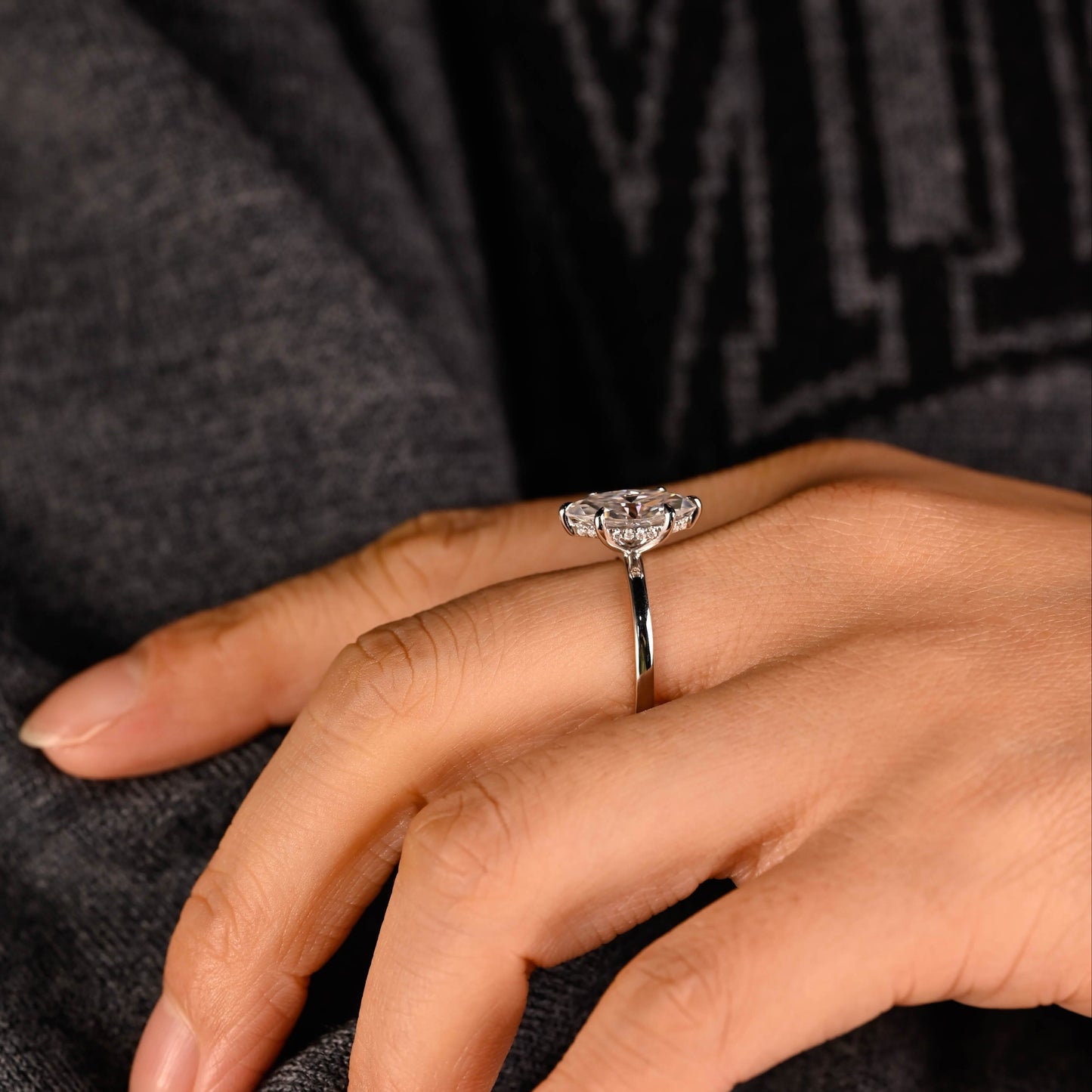 2 CT Round Three Stones Lab Grown Diamond Engagement Ring