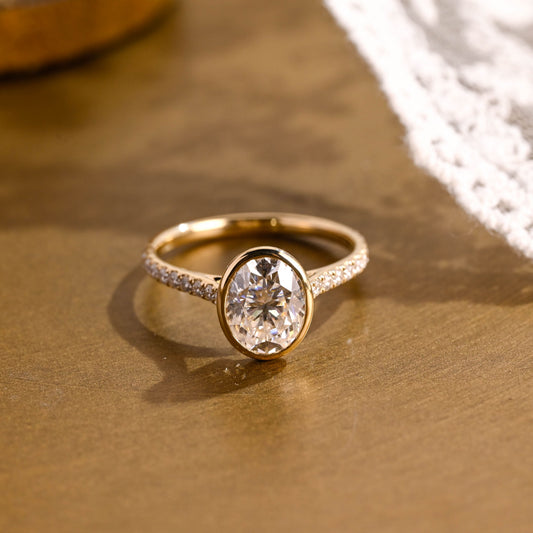 2 CT Round Three Stones Lab Grown Diamond Engagement Ring