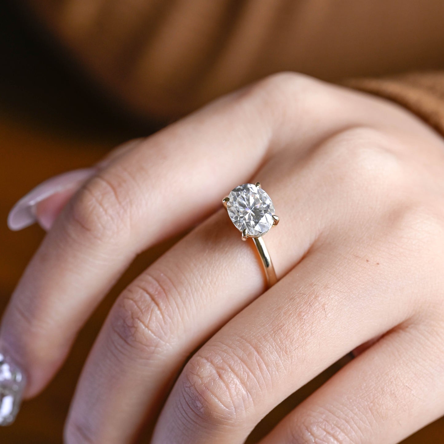 2 CT Round Three Stones Lab Grown Diamond Engagement Ring