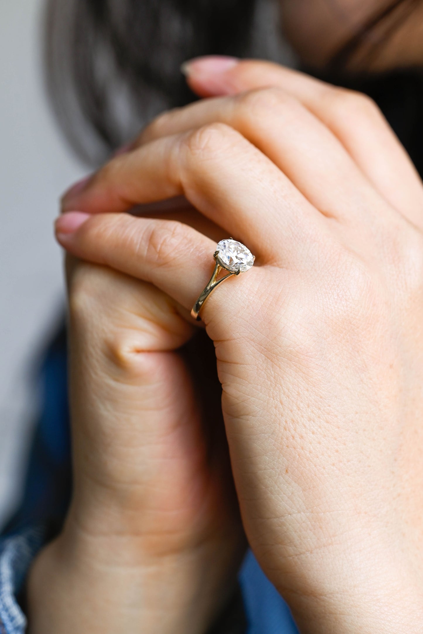 2 CT Round Three Stones Lab Grown Diamond Engagement Ring