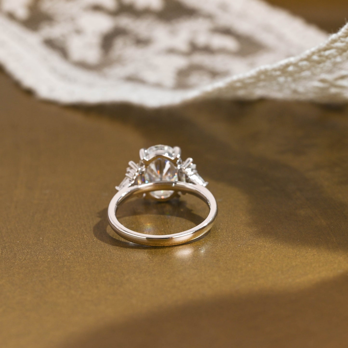 2 CT Round Three Stones Lab Grown Diamond Engagement Ring