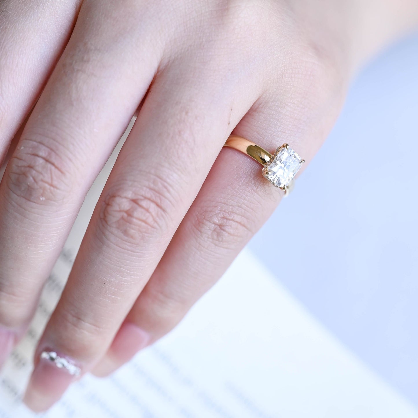 2 CT Round Three Stones Lab Grown Diamond Engagement Ring