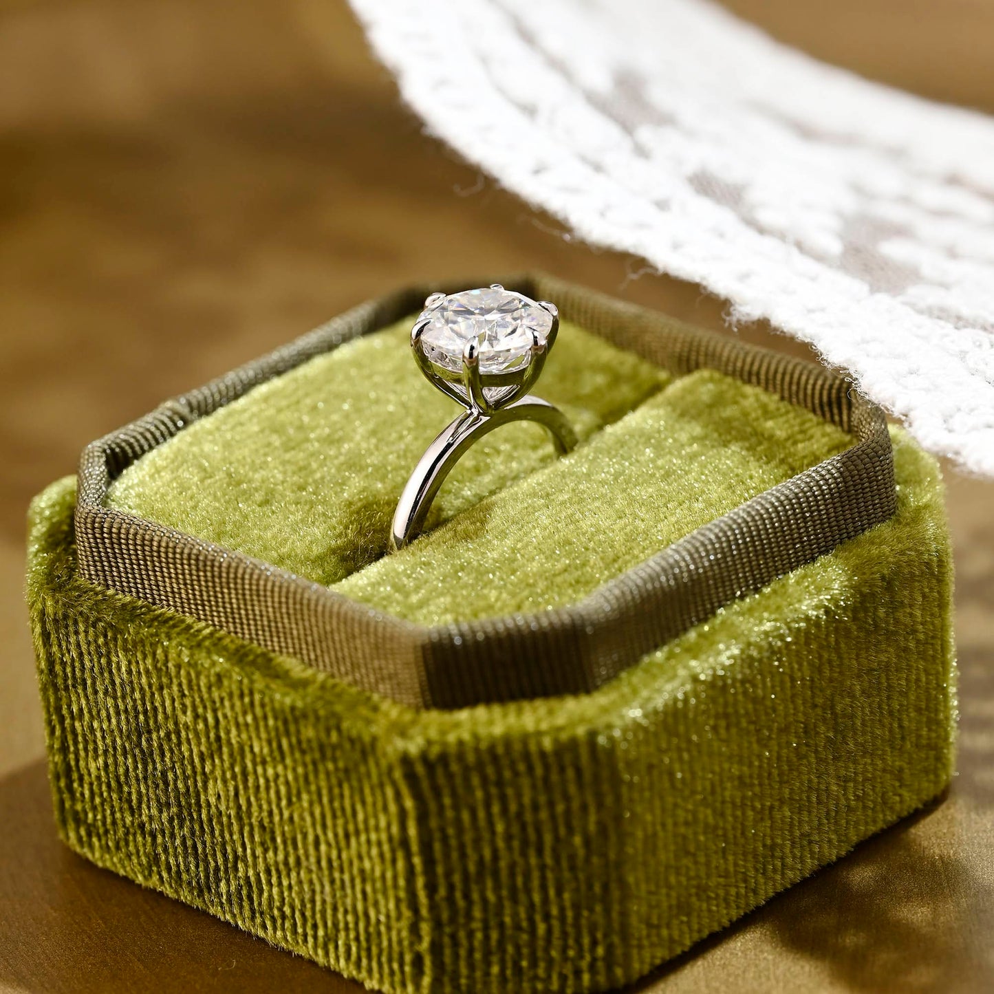 2 CT Round Three Stones Lab Grown Diamond Engagement Ring