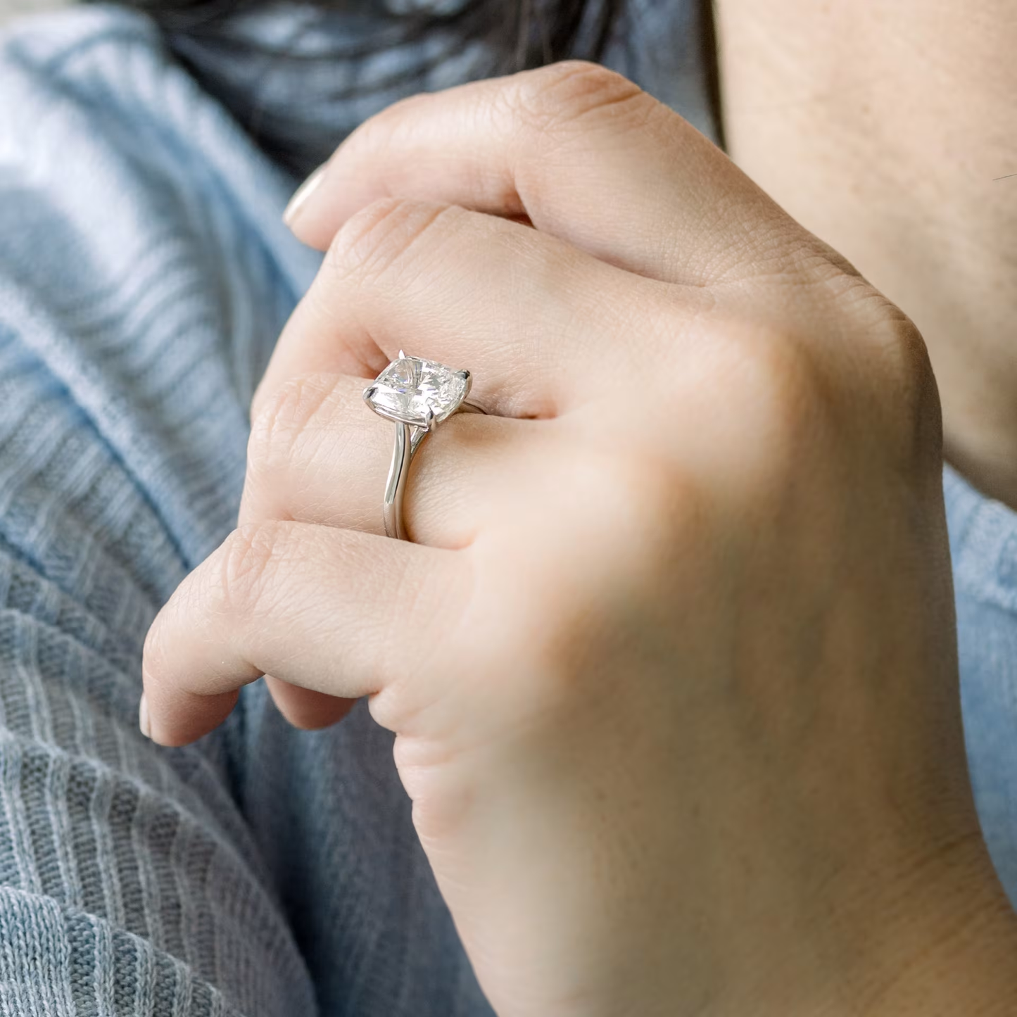 Marquise Cut Cluster Styled Lab Grown Diamond Engagement Ring