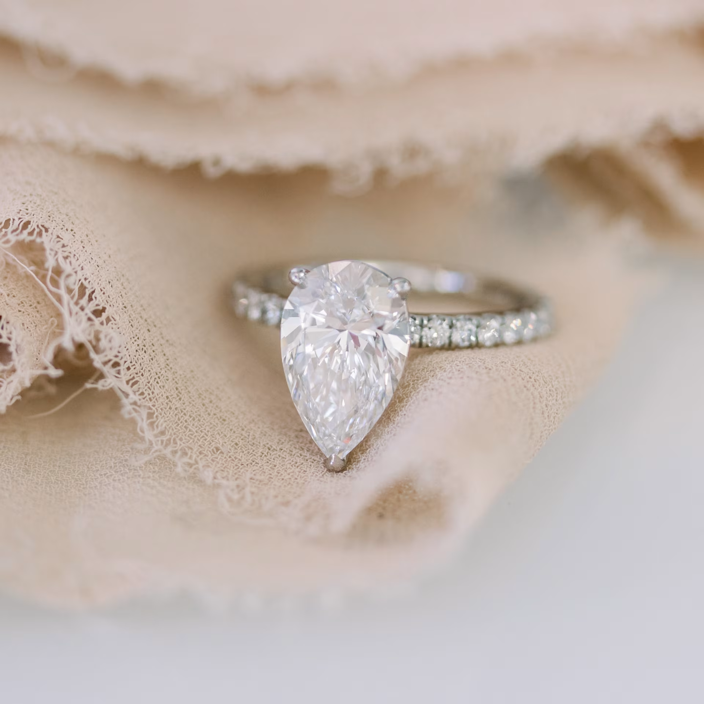 Marquise Cut Cluster Styled Lab Grown Diamond Engagement Ring