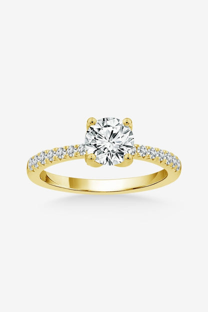 2 CT Round Three Stones Lab Grown Diamond Engagement Ring