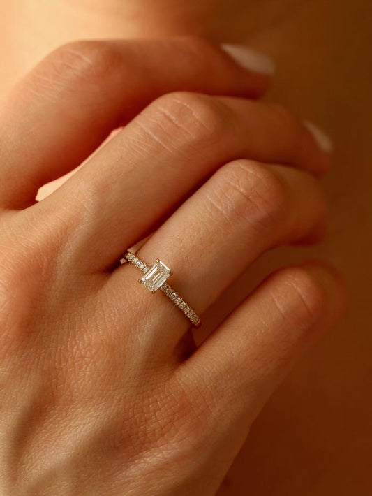Marquise Cut Cluster Styled Lab Grown Diamond Engagement Ring