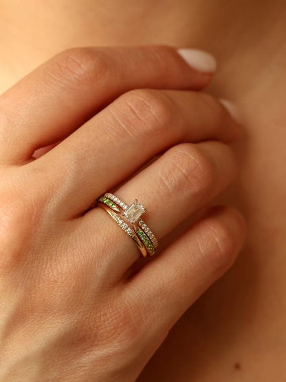 Marquise Cut Cluster Styled Lab Grown Diamond Engagement Ring