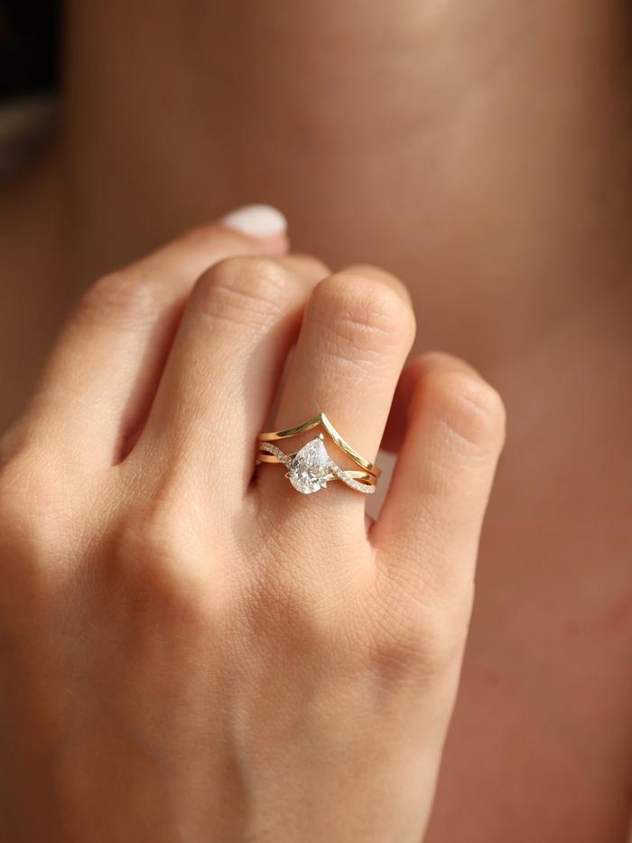 Marquise Cut Cluster Styled Lab Grown Diamond Engagement Ring