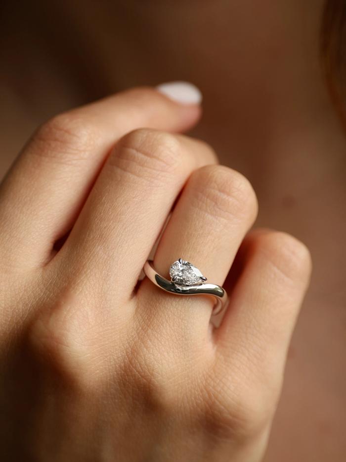 Marquise Cut Cluster Styled Lab Grown Diamond Engagement Ring