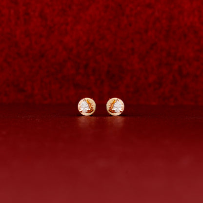 1.0 CT Round Bezel Solitaire Lab Grown Diamond Earrings