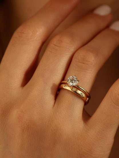 Marquise Cut Cluster Styled Lab Grown Diamond Engagement Ring