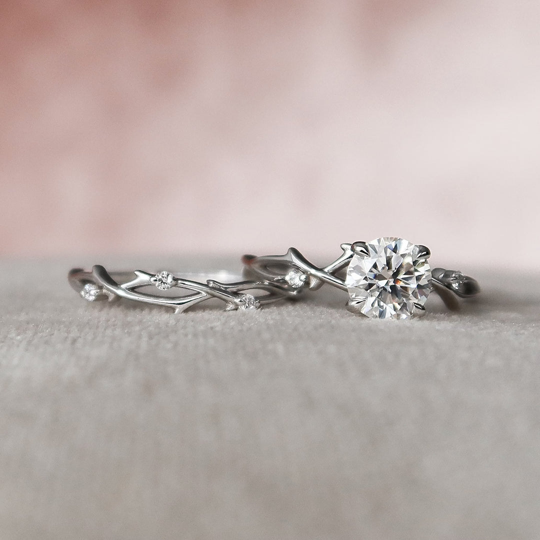 Marquise Cut Cluster Styled Lab Grown Bridal Ring Set
