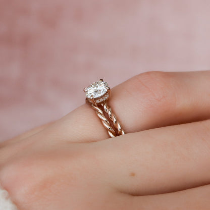 Marquise Cut Cluster Styled Lab Grown Bridal Ring Set