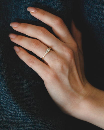 2 CT Round Three Stones Lab Grown Diamond Engagement Ring