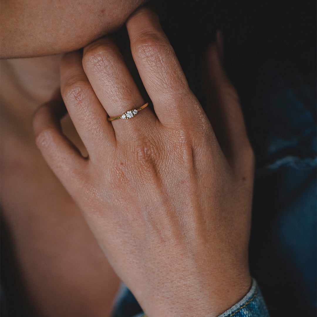 2 CT Round Three Stones Lab Grown Diamond Engagement Ring