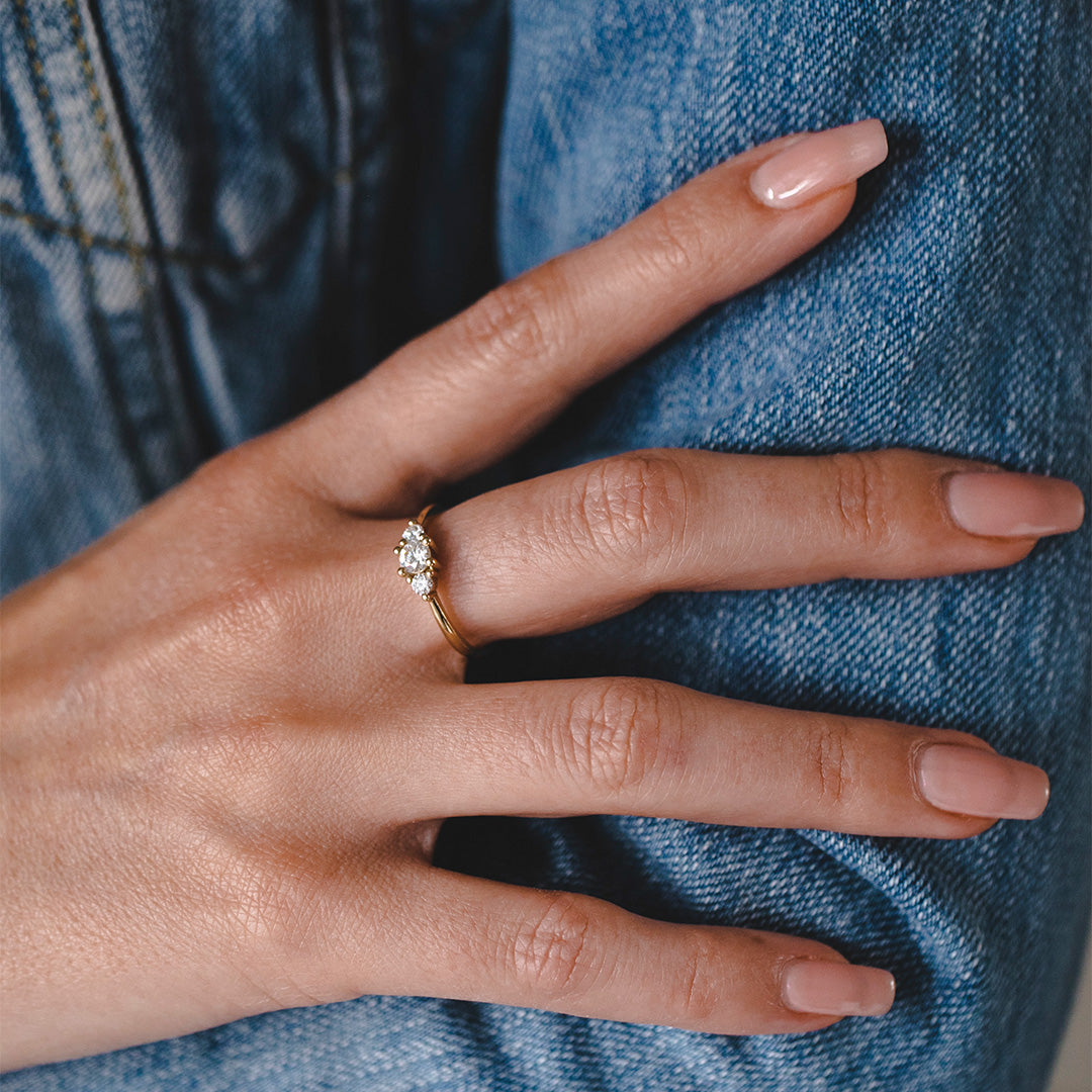 2 CT Round Three Stones Lab Grown Diamond Engagement Ring