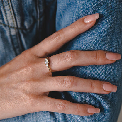 2 CT Round Three Stones Lab Grown Diamond Engagement Ring