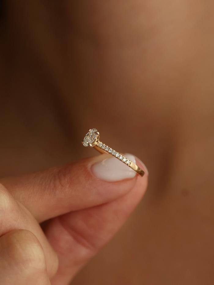 Marquise Cut Cluster Styled Lab Grown Diamond Engagement Ring