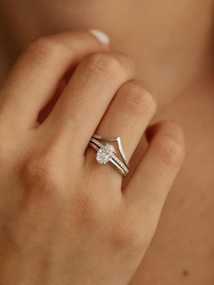 Marquise Cut Cluster Styled Lab Grown Diamond Engagement Ring