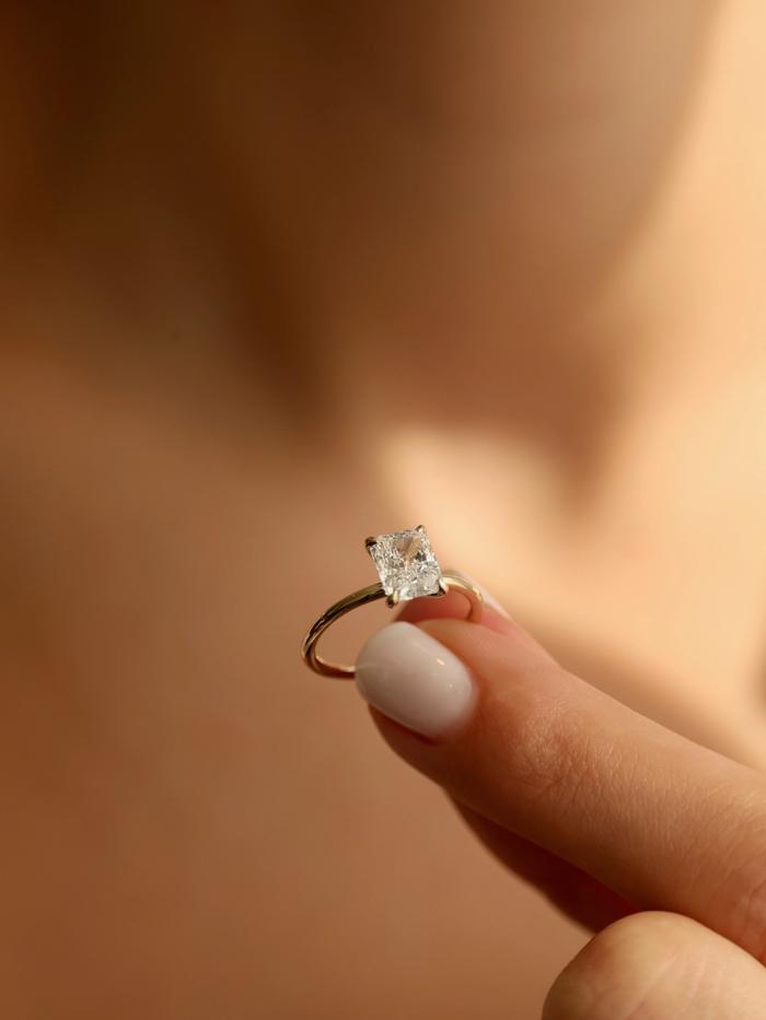 Marquise Cut Cluster Styled Lab Grown Diamond Engagement Ring
