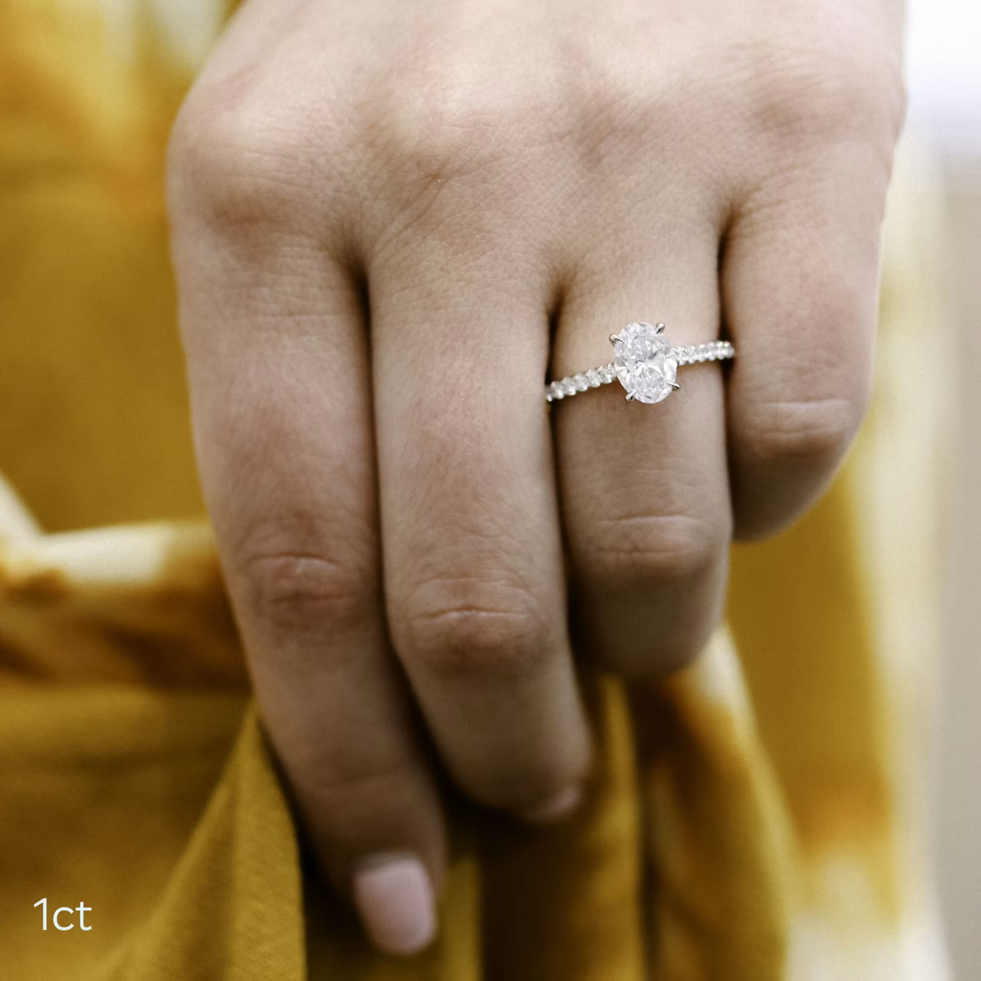 Marquise Cut Cluster Styled Lab Grown Diamond Engagement Ring
