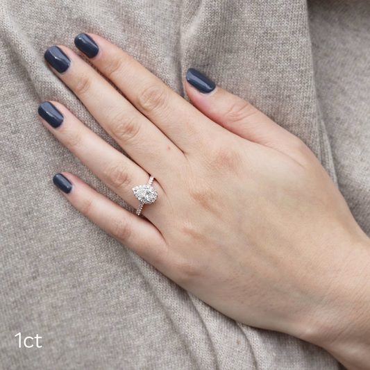 Marquise Cut Cluster Styled Lab Grown Diamond Engagement Ring