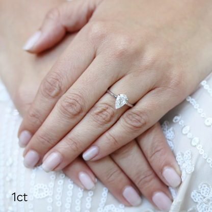 Marquise Cut Cluster Styled Lab Grown Diamond Engagement Ring