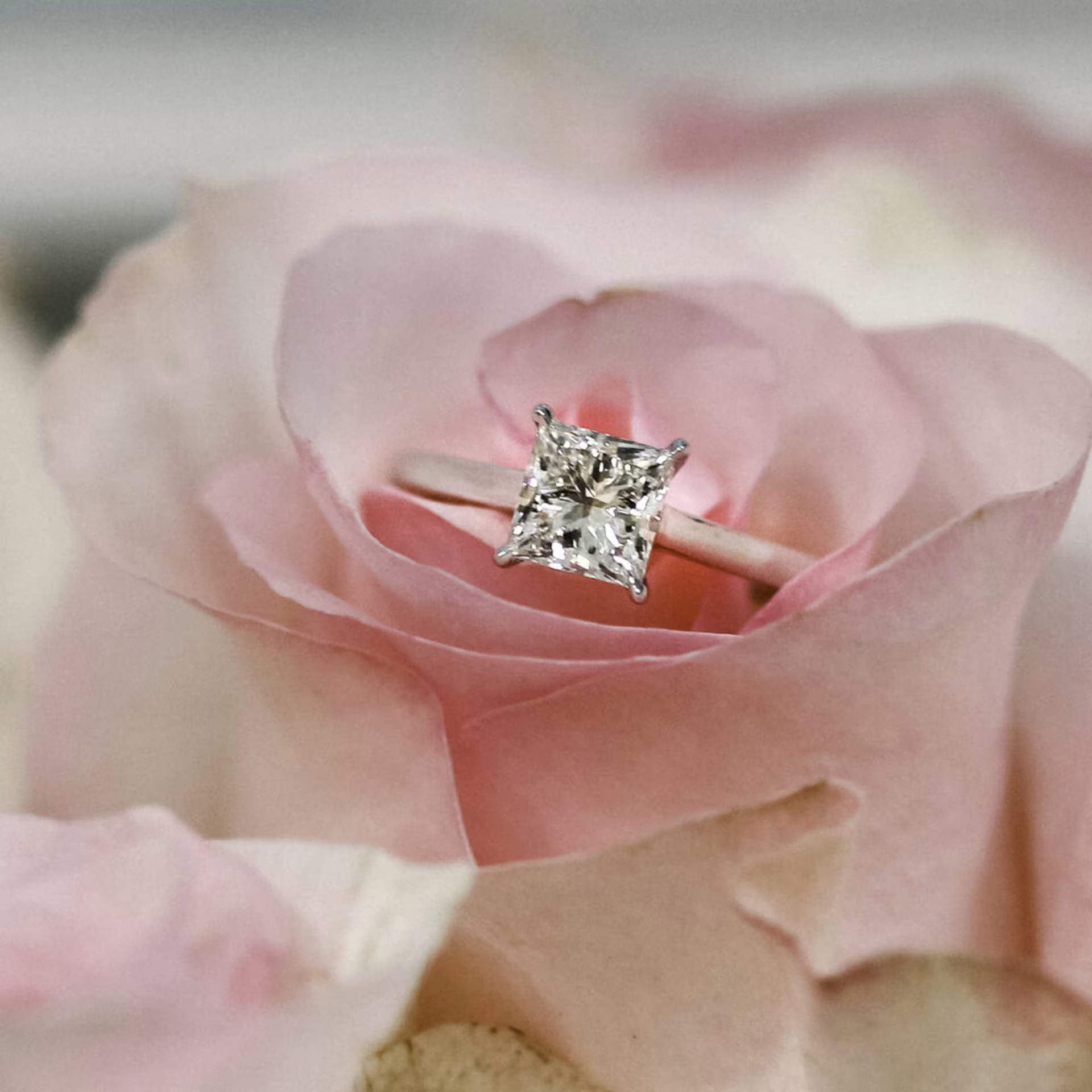 Marquise Cut Cluster Styled Lab Grown Diamond Engagement Ring