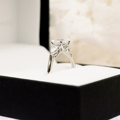 Marquise Cut Cluster Styled Lab Grown Diamond Engagement Ring