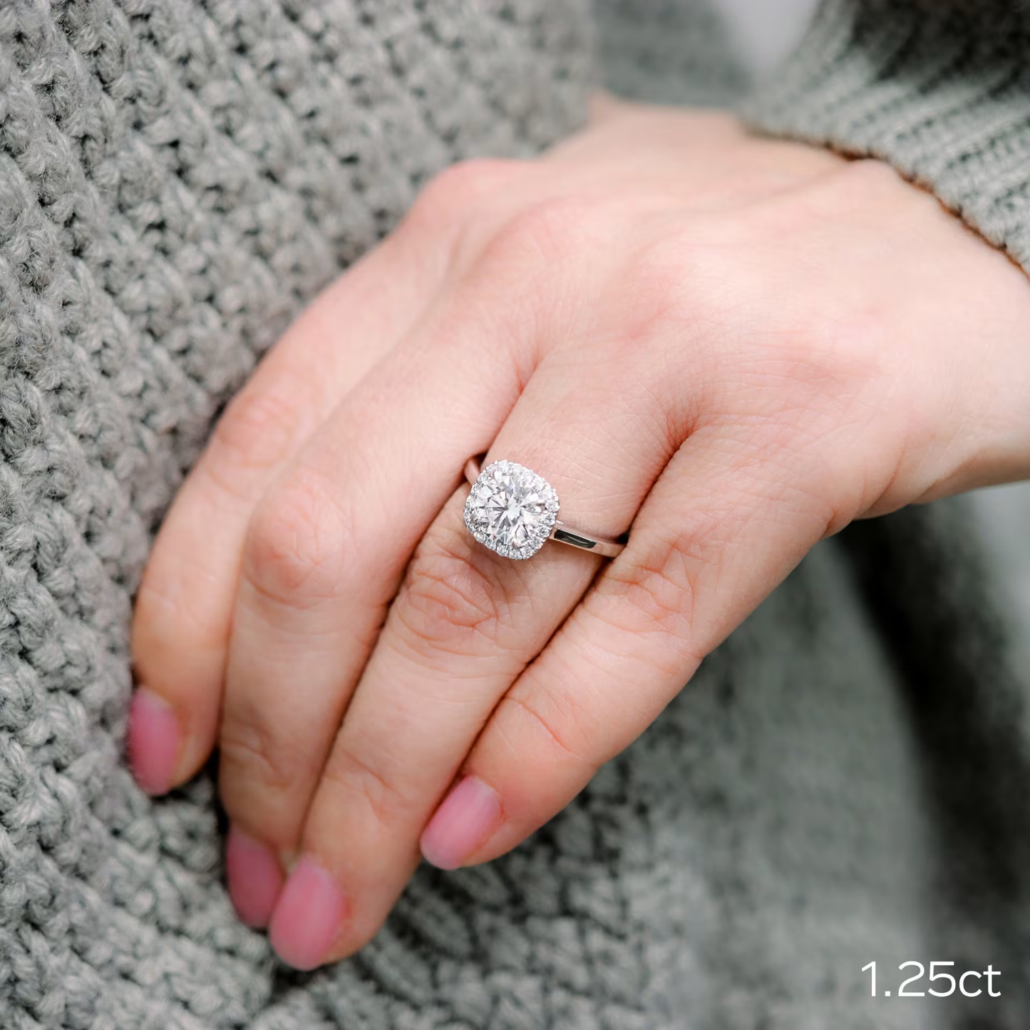 Marquise Cut Cluster Styled Lab Grown Diamond Engagement Ring