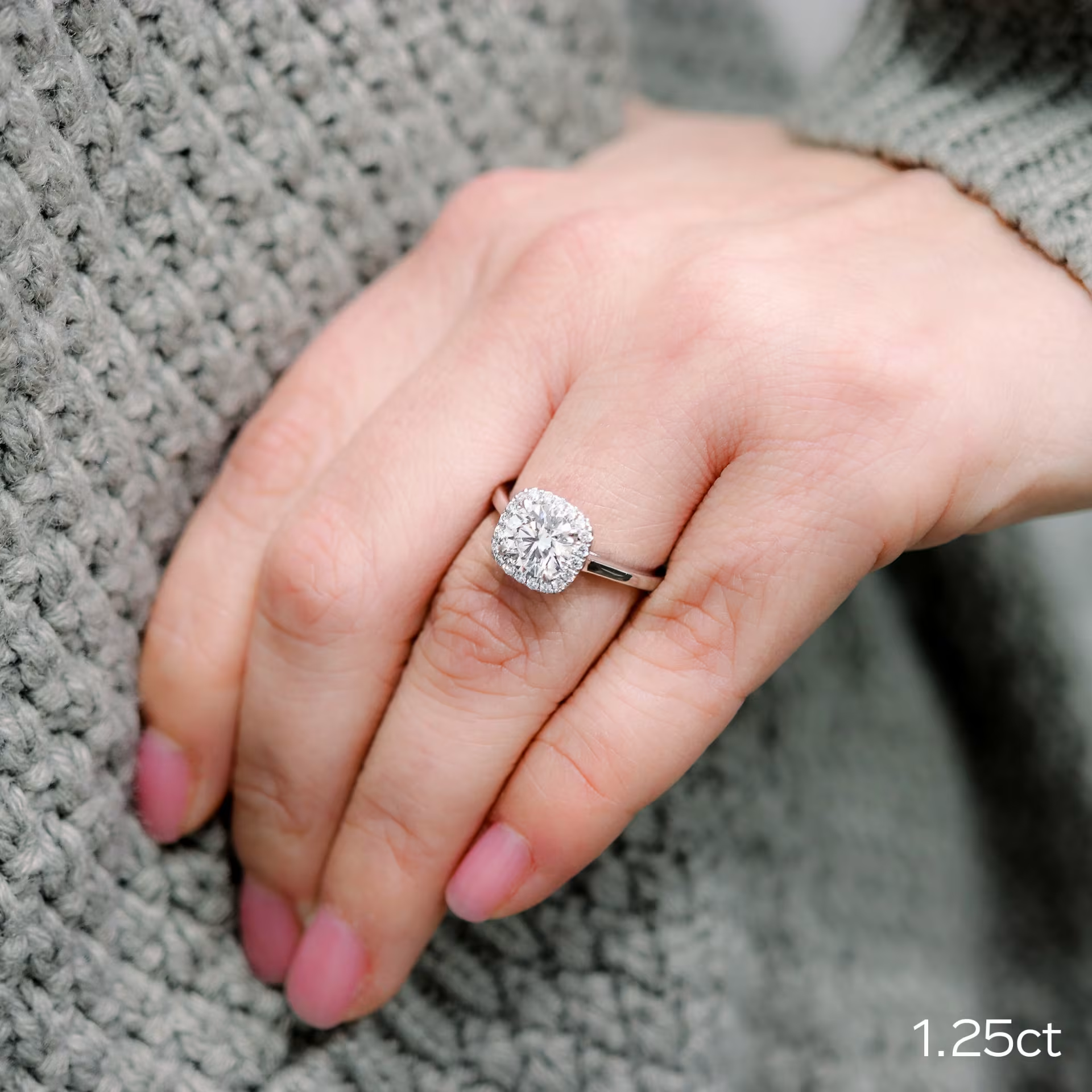 Marquise Cut Cluster Styled Lab Grown Diamond Engagement Ring