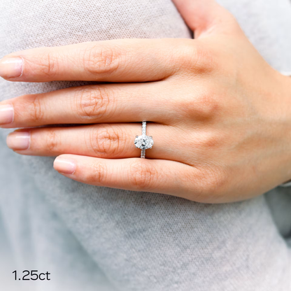 Marquise Cut Cluster Styled Lab Grown Diamond Engagement Ring