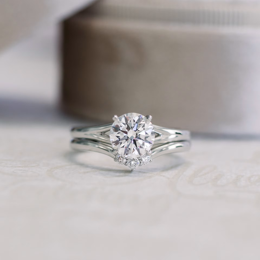 Marquise Cut Cluster Styled Lab Grown Diamond Engagement Ring