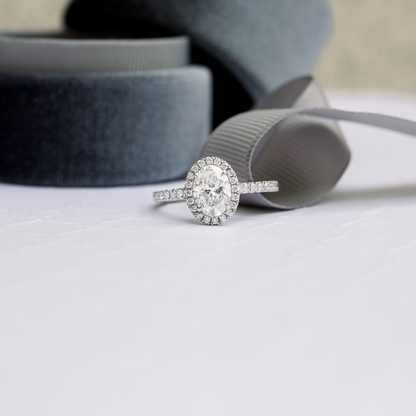 Marquise Cut Cluster Styled Lab Grown Diamond Engagement Ring