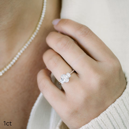 Marquise Cut Cluster Styled Lab Grown Diamond Engagement Ring