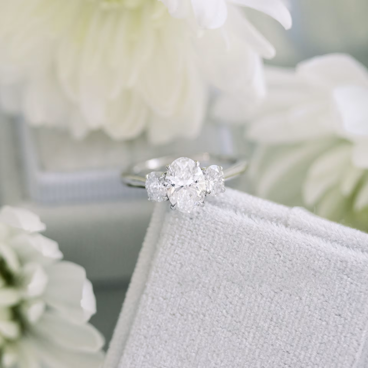 Marquise Cut Cluster Styled Lab Grown Diamond Engagement Ring