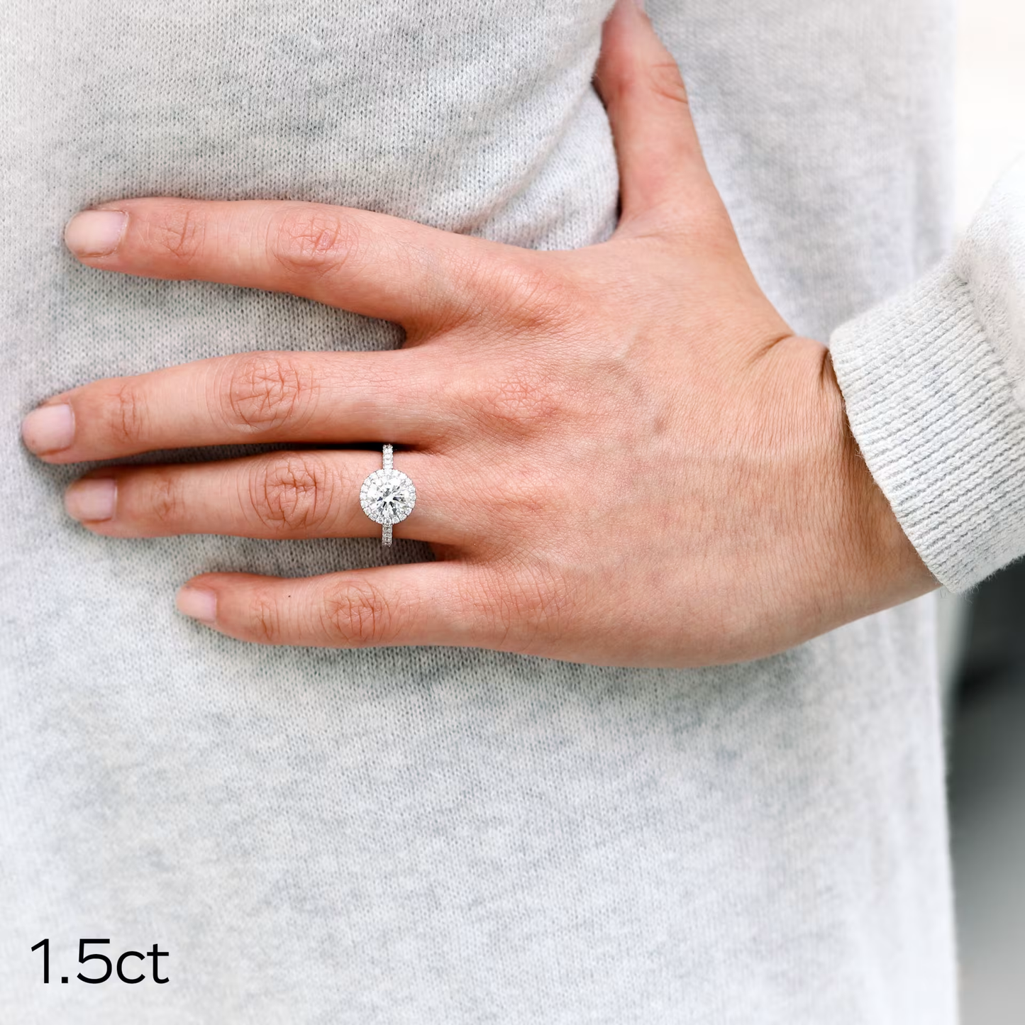Marquise Cut Cluster Styled Lab Grown Diamond Engagement Ring