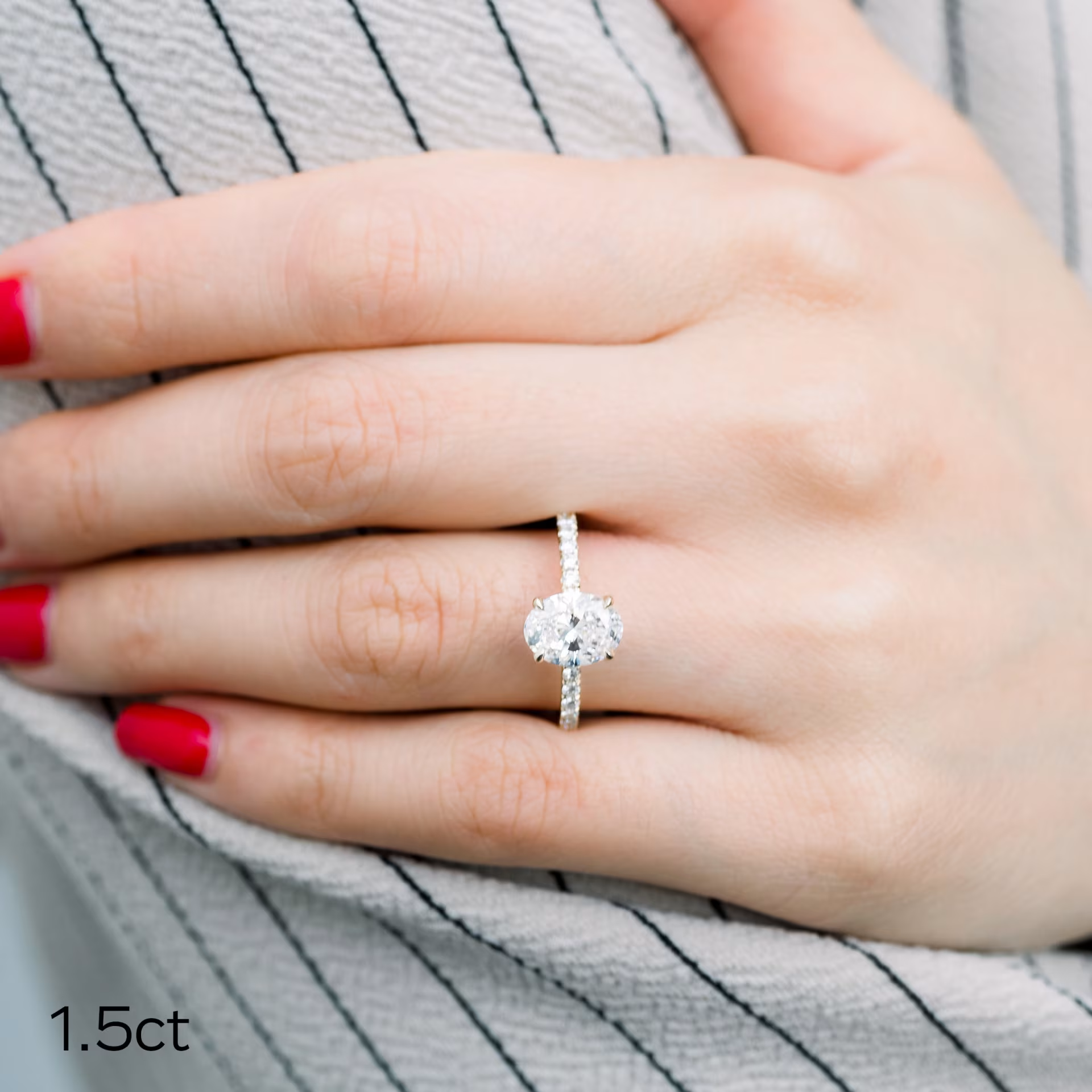 Marquise Cut Cluster Styled Lab Grown Diamond Engagement Ring